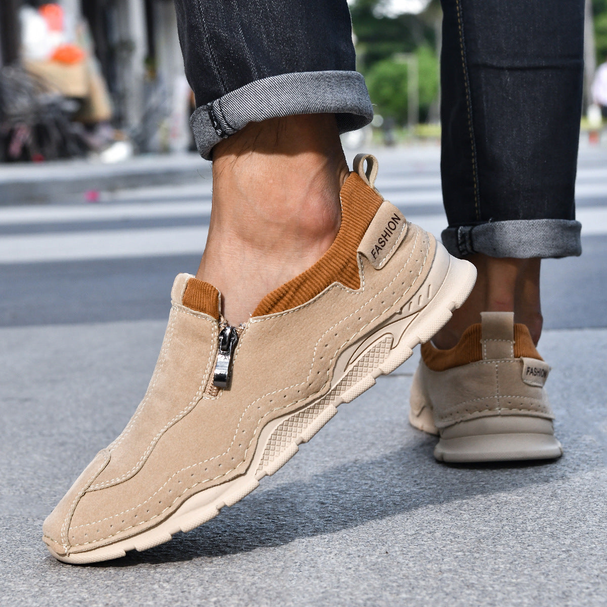 ๐ Men's Calfskin Walking Shoes ๐ Hand-sewn, slip-on design, easy to put on and take off โ
Arch support - relieve pain and walk comfortably