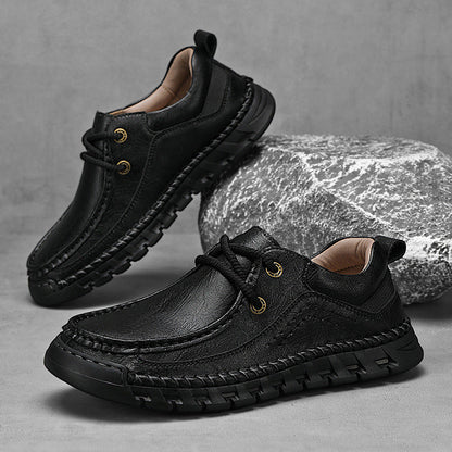 2025 Spring Men's Orthopedic Comfortable Genuine Leather Slip On Walking Shoes