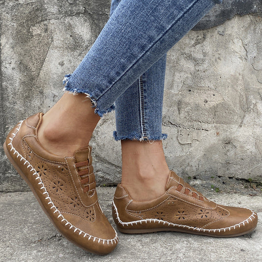 New round toe hollow flat casual shoes