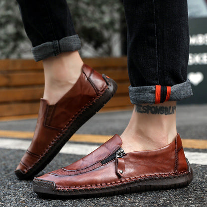 [70% off last day - ends soon] 🔥 Men's genuine leather walking shoes 👞 Hand-sewn ✅ Arch support for comfortable walking