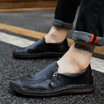 [70% off last day - ends soon] 🔥 Men's genuine leather walking shoes 👞 Hand-sewn ✅ Arch support for comfortable walking