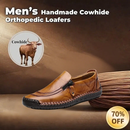 [70% off last day - ends soon] 🔥 Men's genuine leather walking shoes 👞 Hand-sewn ✅ Arch support for comfortable walking