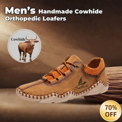 [Last Day 70% Off - Ends Soon] 🔥 Men's Calfskin Walking Shoes 👞 Arch Support ✅ Pain Relief for Comfortable Walking