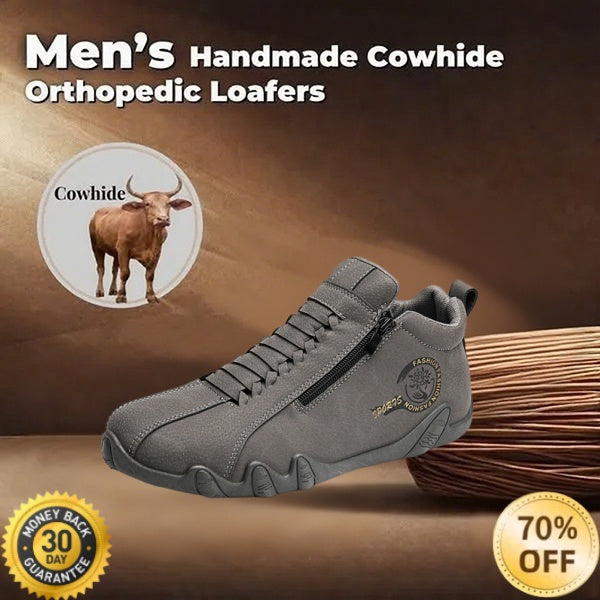 (🔥70% off today, don't miss it)🐂Men's calfskin casual shoes👞Hand-sewn, easy to put on and take off✅Arch support - relieve pain and walk comfortably