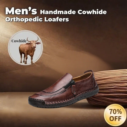 [70% off last day - ends soon] 🔥 Men's genuine leather walking shoes 👞 Hand-sewn ✅ Arch support for comfortable walking