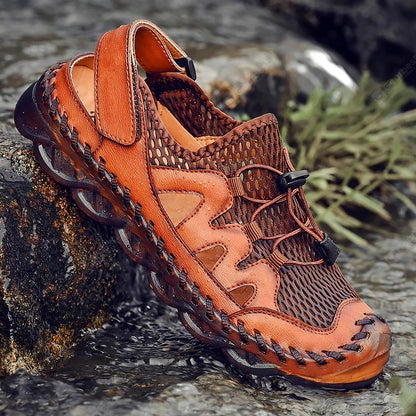 Men's Rubber Toe Cap Mesh Splicing Slippers Outdoor Water Sandals