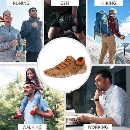[Last Day 70% Off - Ends Soon] 🔥 Men's Calfskin Walking Shoes 👞 Arch Support ✅ Pain Relief for Comfortable Walking