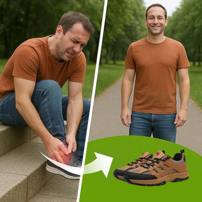 🔥 Ergonomically designed men's casual shoes 👞 Hand-sewn, easy to put on and take off ✅ Arch support, relieves walking pain - allowing you to walk comfortably