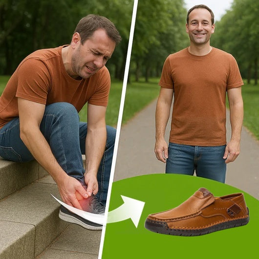 🐂Men's Calfskin Casual Shoes👞Hand-sewn, easy to put on and take off✅Arch support - relieve pain and walk comfortably