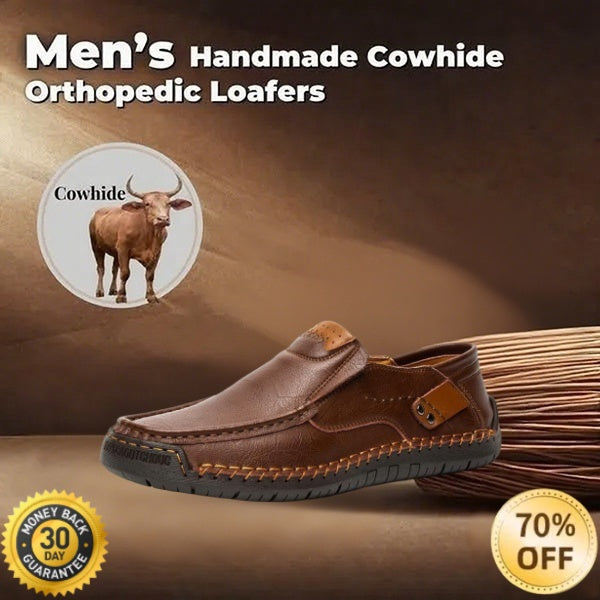 🐂Men's Calfskin Casual Shoes👞Hand-sewn, easy to put on and take off✅Arch support - relieve pain and walk comfortably