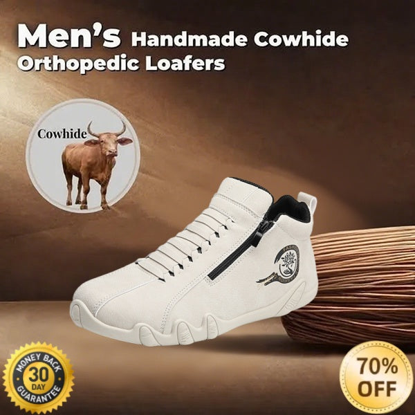 (🔥70% off today, don't miss it)🐂Men's calfskin casual shoes👞Hand-sewn, easy to put on and take off✅Arch support - relieve pain and walk comfortably