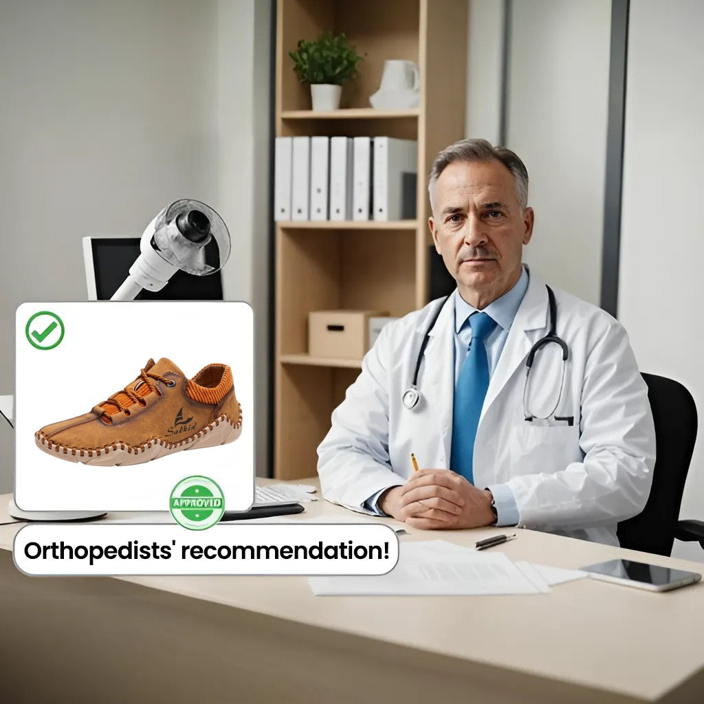 [Last Day 70% Off - Ends Soon] 🔥 Men's Calfskin Walking Shoes 👞 Arch Support ✅ Pain Relief for Comfortable Walking