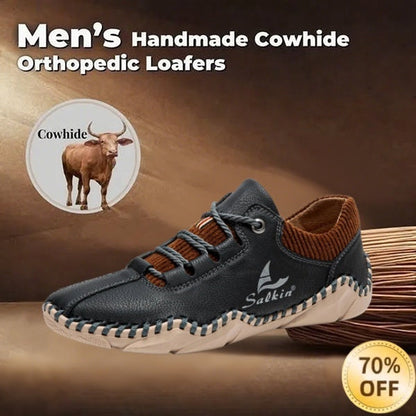 [Last Day 70% Off - Ends Soon] 🔥 Men's Calfskin Walking Shoes 👞 Arch Support ✅ Pain Relief for Comfortable Walking