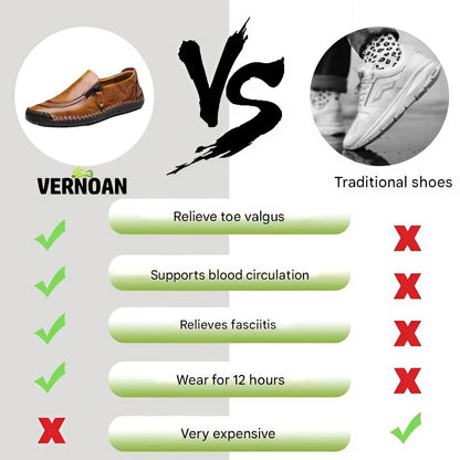 [70% off last day - ends soon] 🔥 Men's genuine leather walking shoes 👞 Hand-sewn ✅ Arch support for comfortable walking