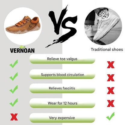 [Last Day 70% Off - Ends Soon] 🔥 Men's Calfskin Walking Shoes 👞 Arch Support ✅ Pain Relief for Comfortable Walking