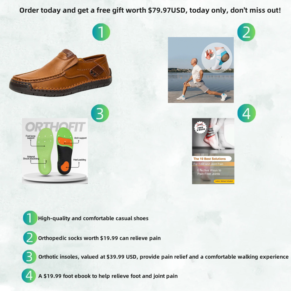 🐂Men's Calfskin Casual Shoes👞Hand-sewn, easy to put on and take off✅Arch support - relieve pain and walk comfortably