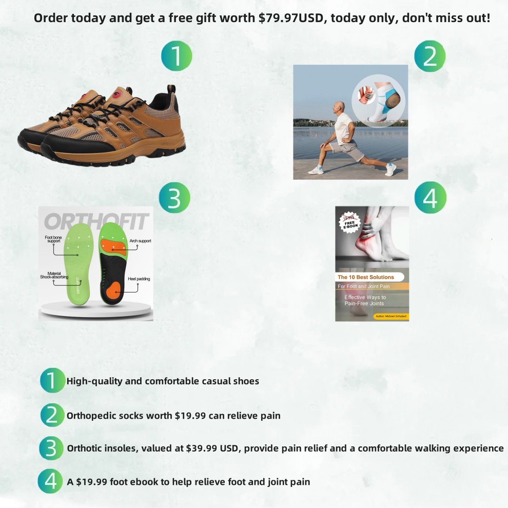 🔥 Ergonomically designed men's casual shoes 👞 Hand-sewn, easy to put on and take off ✅ Arch support, relieves walking pain - allowing you to walk comfortably
