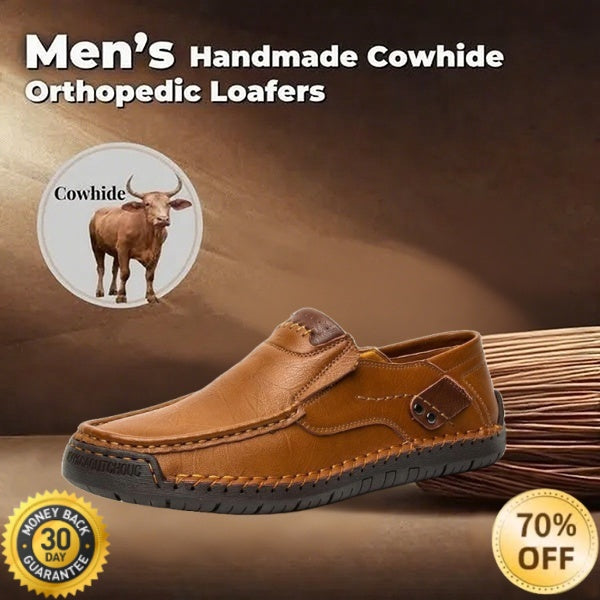 🐂Men's Calfskin Casual Shoes👞Hand-sewn, easy to put on and take off✅Arch support - relieve pain and walk comfortably