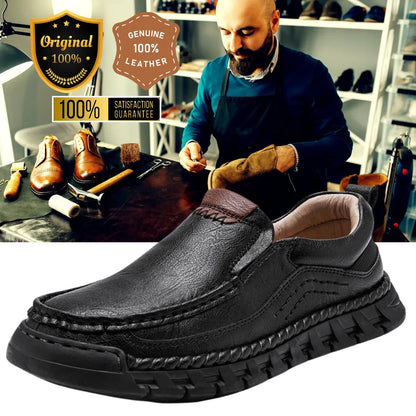 2025 Spring Men's Orthopedic Comfortable Genuine Leather Slip On Walking Shoes