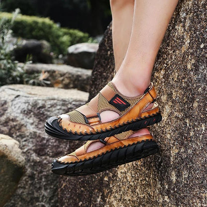 Men Leather Sports Canyoning Waterproof Sandals