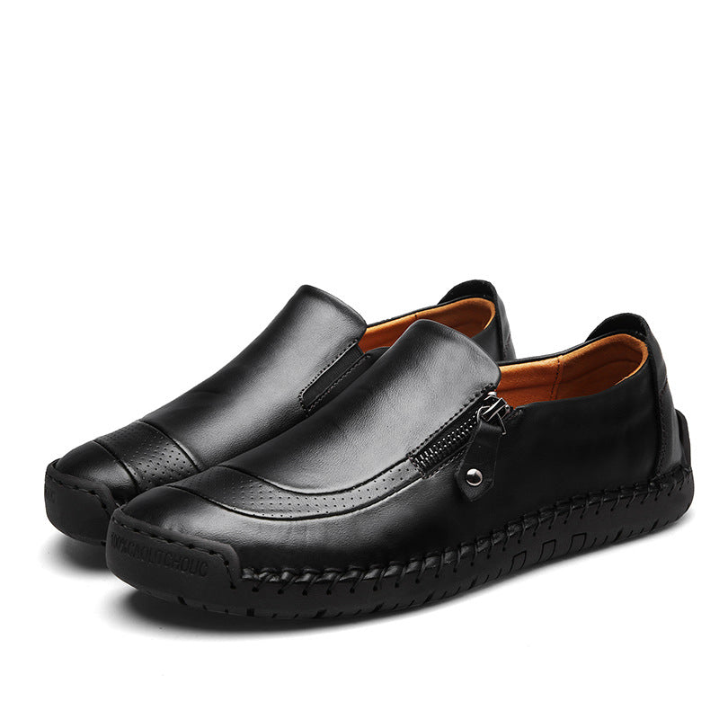 [70% off last day - ends soon] 🔥 Men's genuine leather walking shoes 👞 Hand-sewn ✅ Arch support for comfortable walking