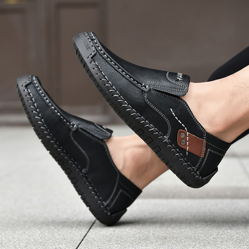 🐂Men's Calfskin Casual Shoes👞Hand-sewn, easy to put on and take off✅Arch support - relieve pain and walk comfortably