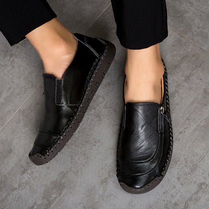 [70% off last day - ends soon] 🔥 Men's genuine leather walking shoes 👞 Hand-sewn ✅ Arch support for comfortable walking