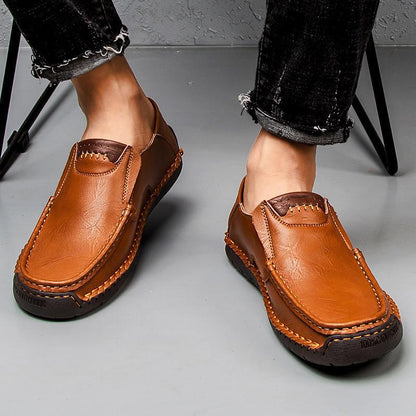 🐂Men's Calfskin Casual Shoes👞Hand-sewn, easy to put on and take off✅Arch support - relieve pain and walk comfortably