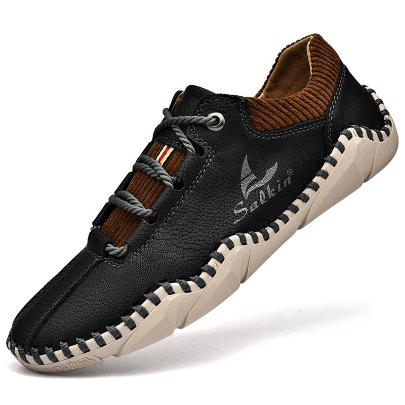 [Last Day 70% Off - Ends Soon] 🔥 Men's Calfskin Walking Shoes 👞 Arch Support ✅ Pain Relief for Comfortable Walking