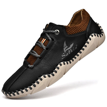 [Last Day 70% Off - Ends Soon] 🔥 Men's Calfskin Walking Shoes 👞 Arch Support ✅ Pain Relief for Comfortable Walking