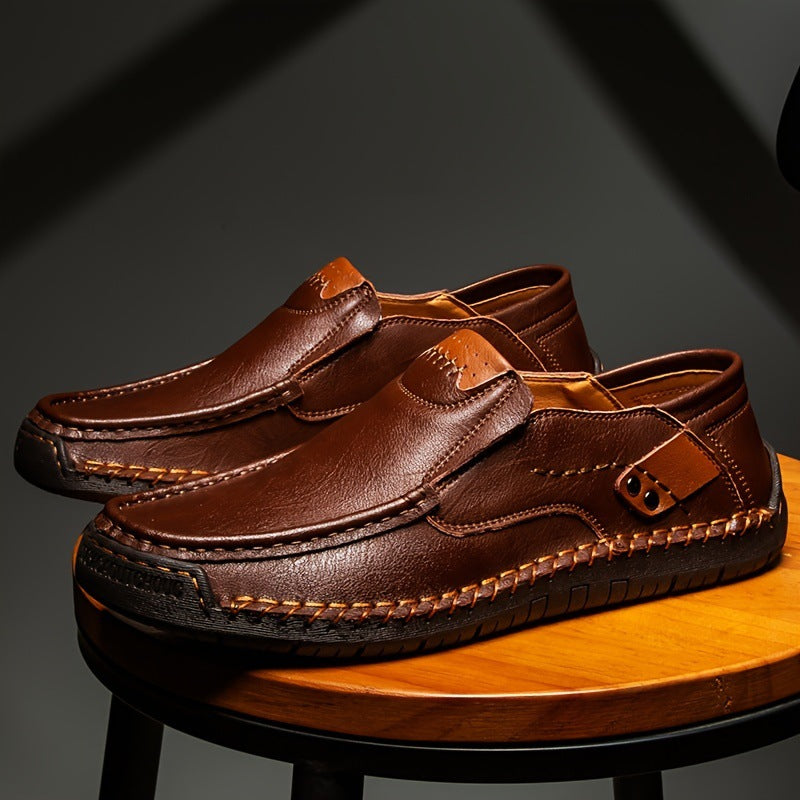 🐂Men's Calfskin Casual Shoes👞Hand-sewn, easy to put on and take off✅Arch support - relieve pain and walk comfortably