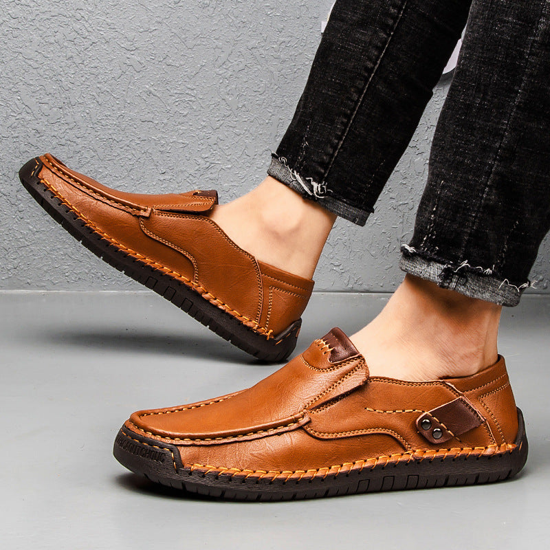 🐂Men's Calfskin Casual Shoes👞Hand-sewn, easy to put on and take off✅Arch support - relieve pain and walk comfortably