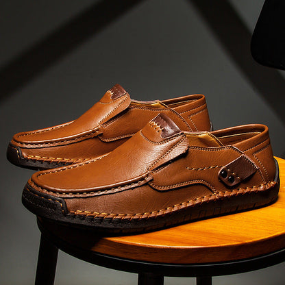 🐂Men's Calfskin Casual Shoes👞Hand-sewn, easy to put on and take off✅Arch support - relieve pain and walk comfortably