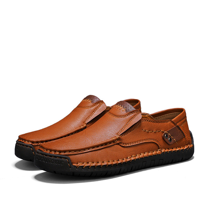 🐂Men's Calfskin Casual Shoes👞Hand-sewn, easy to put on and take off✅Arch support - relieve pain and walk comfortably