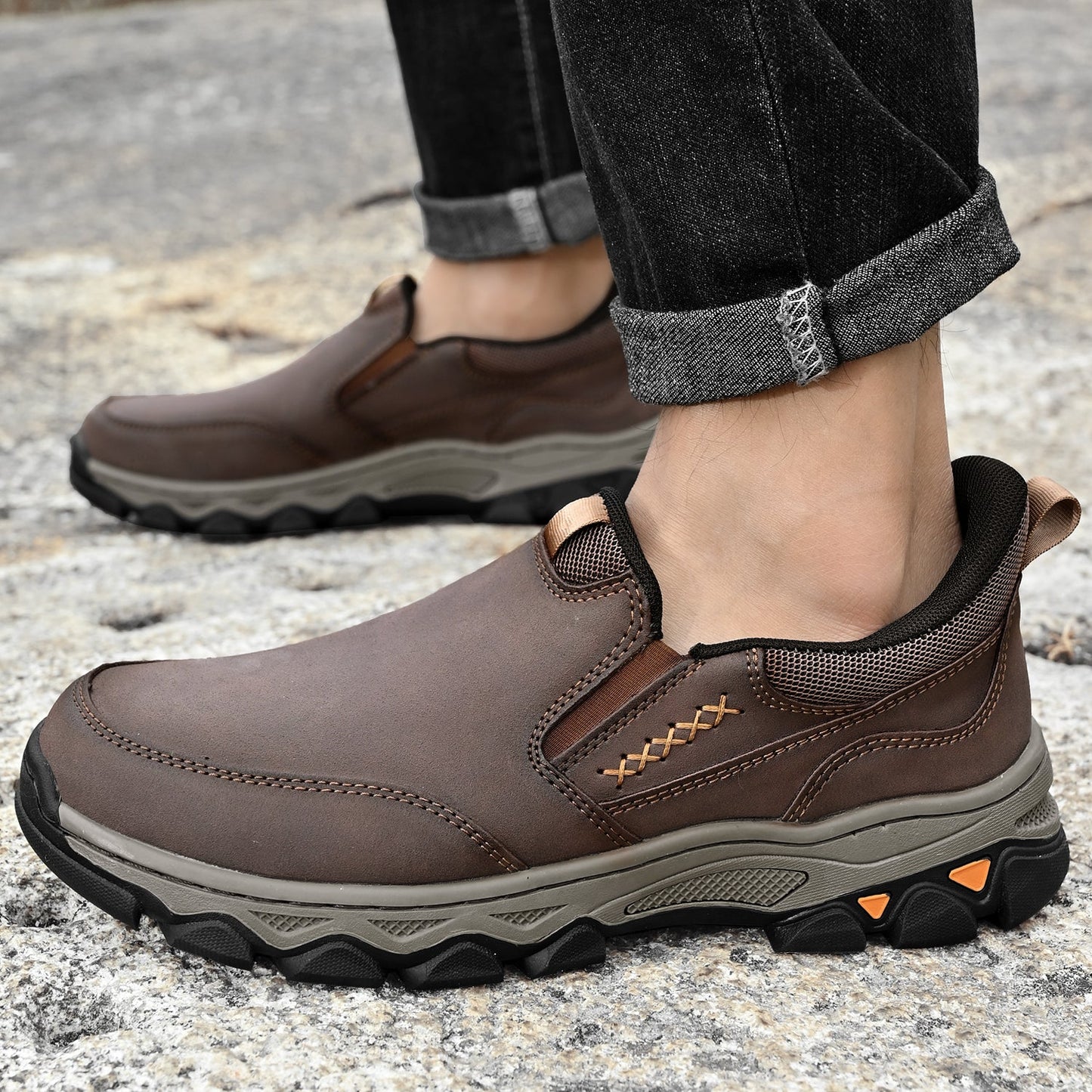 ⏰Promotion 60% OFF - 2025 New Men's Orthopedic Hands-Free Genuine Leather Slip On Loafers