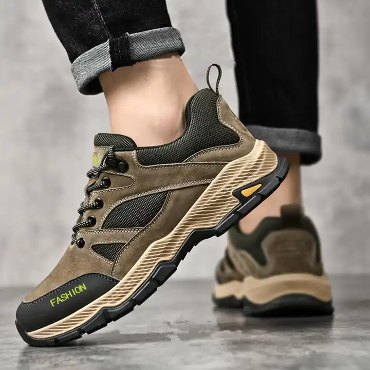 Men's Hiking Shoes Outdoor Walking Sneakers Lightweight Low Rise for Travel Camping