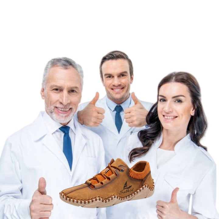 [Last Day 70% Off - Ends Soon] 🔥 Men's Calfskin Walking Shoes 👞 Arch Support ✅ Pain Relief for Comfortable Walking